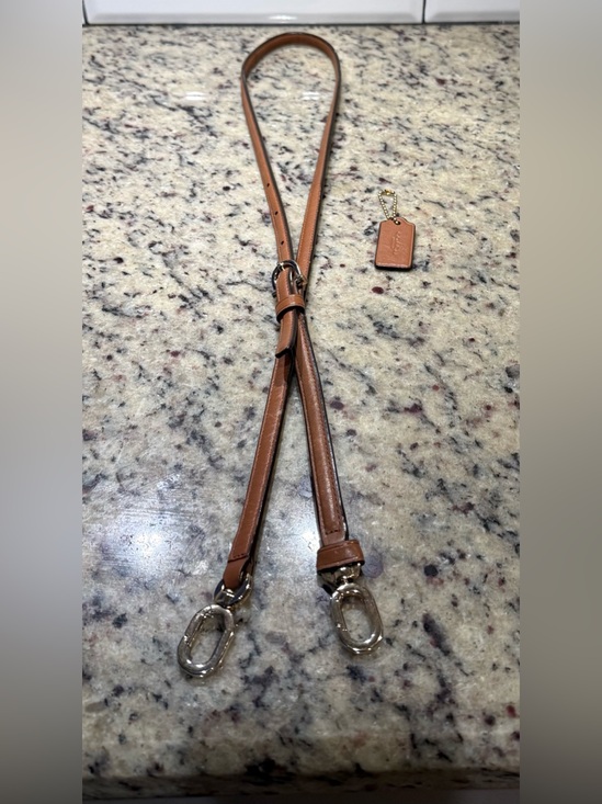Coach Accessories - Coach Brown Leather Crossbody Strap and Matching Hang Tag with Gold Hardware